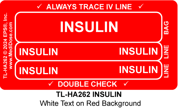 Line Tracing Label - INSULIN - TL-HA262 (1,000 Labels)