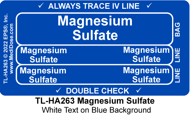 Line Tracing Label - Magnesium Sulfate - TL-HA263 (1,000 Labels)