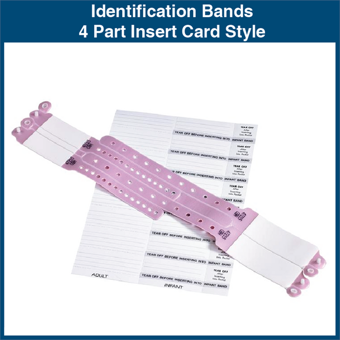 Identification Bands - 4 Part Insert Card Style (100 Bands)