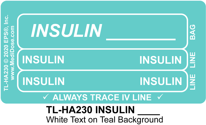 Line Tracing Label - INSULIN ____ - TL-HA230 (1,000 Labels)
