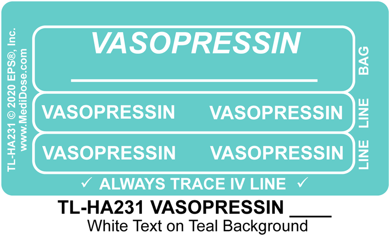 Line Tracing Label - VASOPRESSIN ____ - TL-HA231 (1,000 Labels)