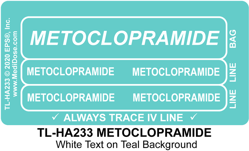 Line Tracing Label - METOCLOPRAMIDE - TL-HA233 (1,000 Labels)