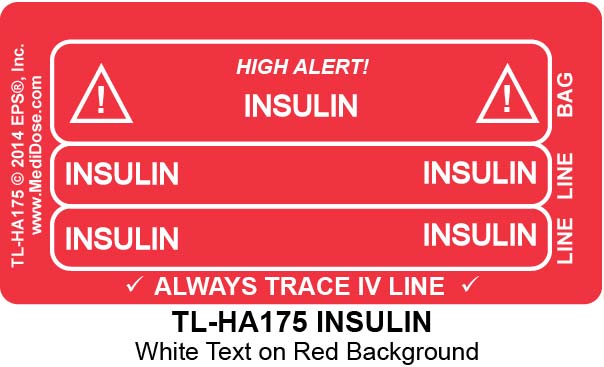 Line Tracing Label - INSULIN - TL-HA175 (1,000 Labels)