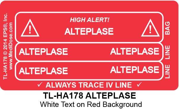 Line Tracing Label - ALTEPLASE - TL-HA178 (1,000 Labels)