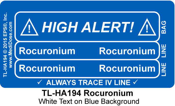 Line Tracing Label - Rocuronium - TL-HA194 (1,000 Labels)
