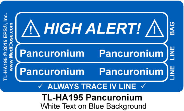 Line Tracing Label - Pancuronium - TL-HA195 (1,000 Labels)