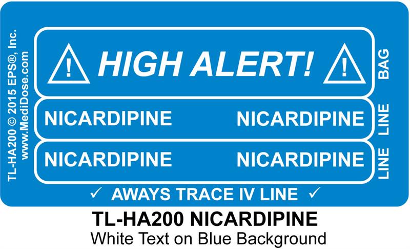 Line Tracing Label - NICARDIPINE - TL-HA200 (1,000 Labels)