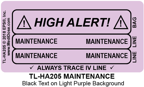 Line Tracing Label - MAINTENANCE - TL-HA205 (1,000 Labels)