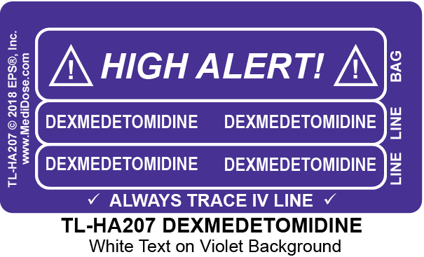 Line Tracing Label - DEXMEDETOMIDINE - TL-HA207 (1,000 Labels)