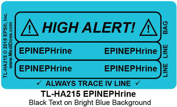Line Tracing Label - EPINEPHrine - TL-HA215 (1,000 Labels)