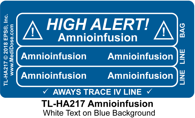 Line Tracing Label - Amnioinfusion - TL-HA217 (1,000 Labels)