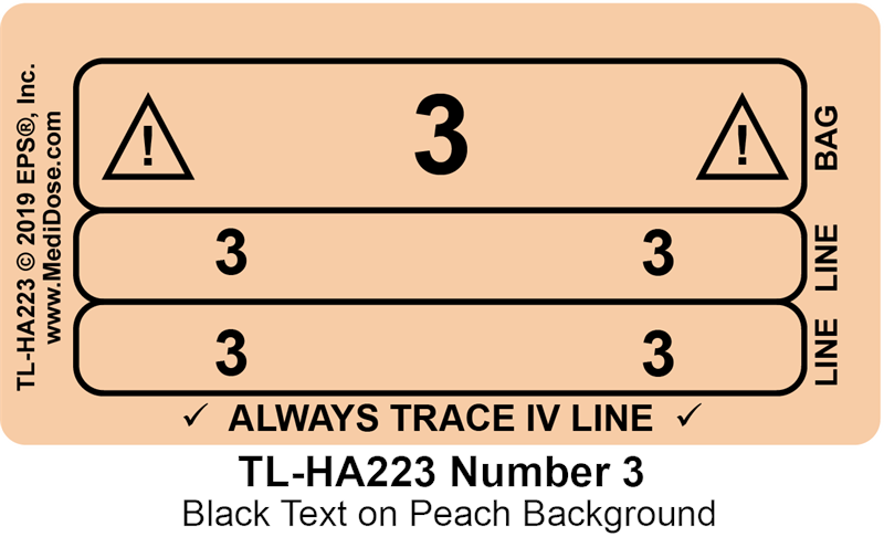 Line Tracing Label - Number 3 - TL-HA223 (1,000 Labels)