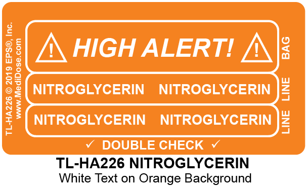 Line Tracing Label - NITROGLYCERIN - TL-HA226 (1,000 Labels)
