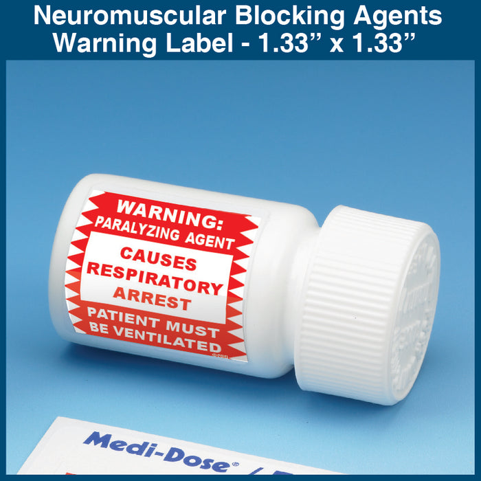 Auxiliary Label - Neuromuscular Blocking Agent Warning 1.33 x 1.33 (1,000 Labels)