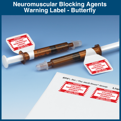 Auxiliary Label - Neuromuscular Blocking Agent Warning - Butterfly (1 ...