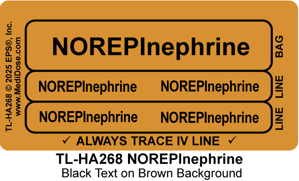 Line Tracing Label - NOREPInephrine - TL -HA268(1,000 Labels)