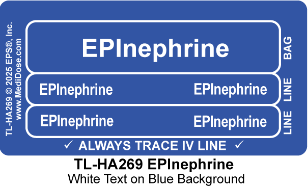 Line Tracing Label - EPInephrine - TL-HA 269 (1,000 Labels)
