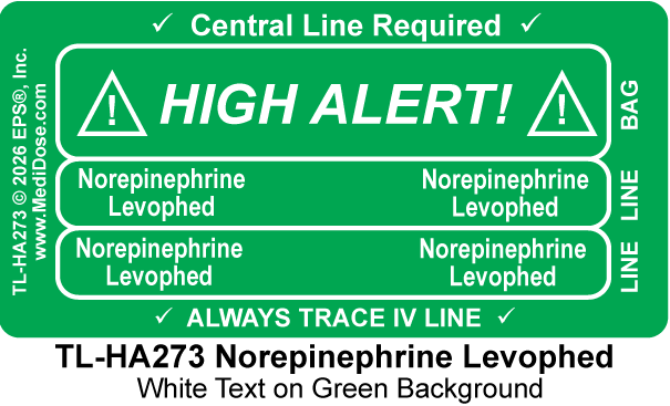 Line Tracing Label - Norephinephrine Levophed - TL-HA273 (1,000 Labels)