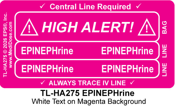 Line Tracing Label - EPINEPHrine - TL-HA275 (1,000 Labels)