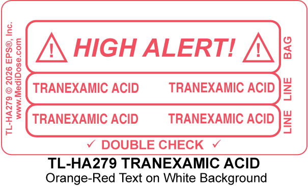 Line Tracing Label - TRANEXAMIC ACID - TL-HA279 (1,000 Labels)