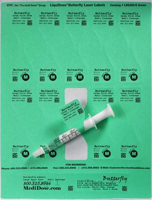 LiquiDose Butterfly Labels - Laser - LD6200-G (100 Sheets = 1,000 Doses)