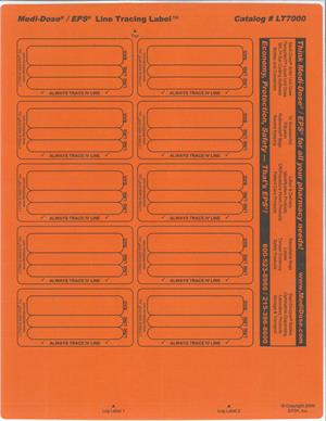 Customizable Line Tracing Label - Laser Orange (100 Sheets = 1,000 Labels)
