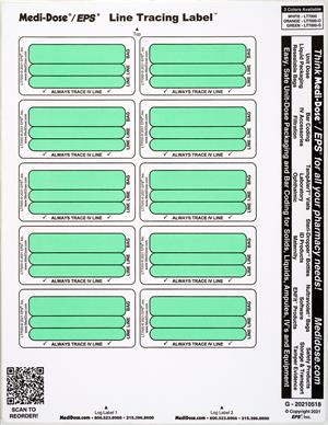Customizable Line Tracing Label - Laser Green (100 Sheets = 1,000 Labels)