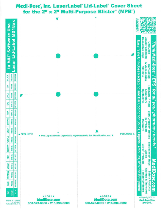 LaserLabel Lid-Label Cover Sheet MPB (900 Doses)