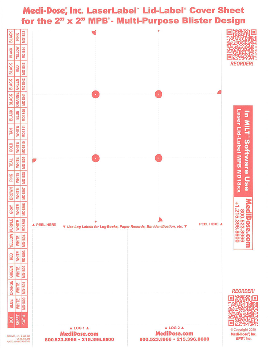 LaserLabel Lid-Label Cover Sheet MPB (900 Doses)