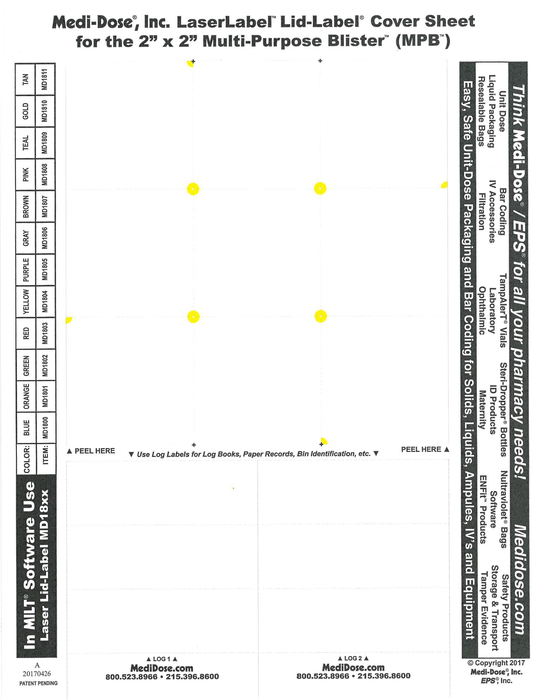 LaserLabel Lid-Label Cover Sheet MPB (900 Doses)