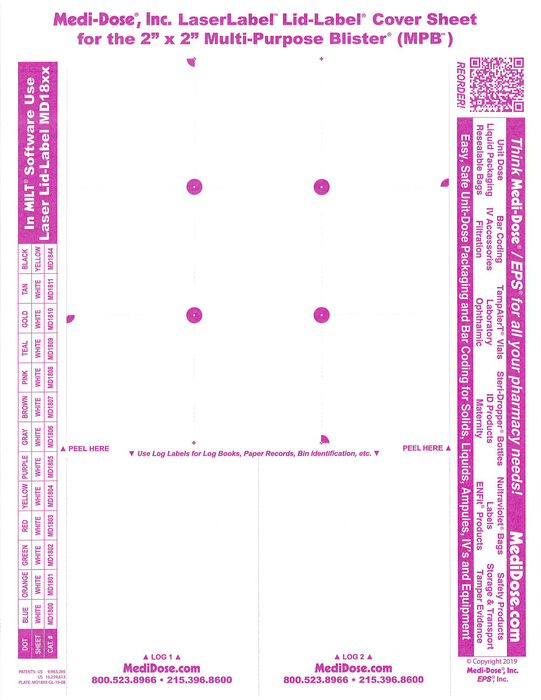 LaserLabel Lid-Label Cover Sheet MPB (900 Doses)