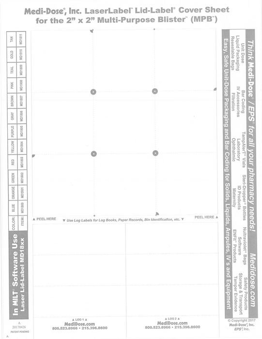 LaserLabel Lid-Label Cover Sheet MPB (900 Doses)