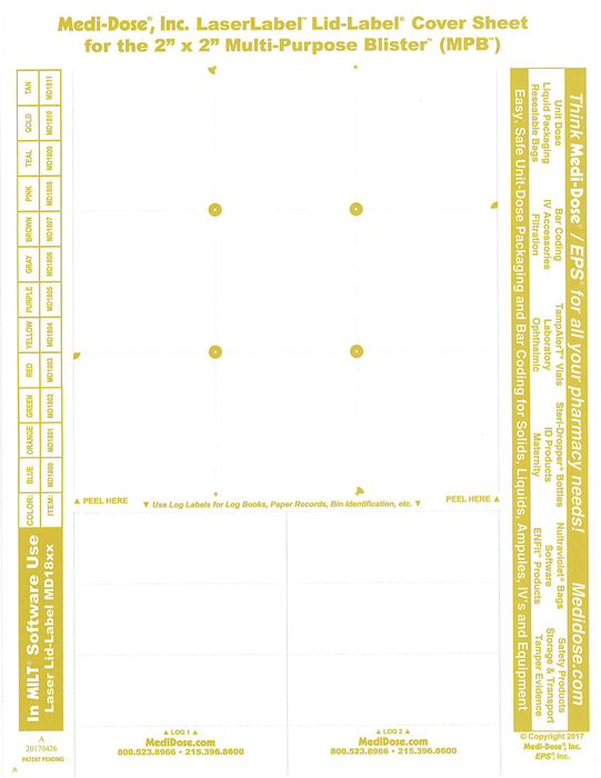 LaserLabel Lid-Label Cover Sheet MPB (900 Doses)