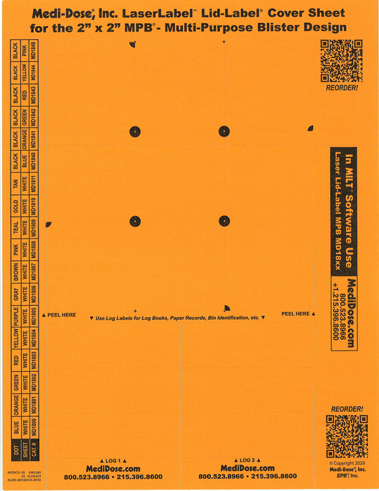 LaserLabel Lid-Label Cover Sheet MPB (900 Doses)