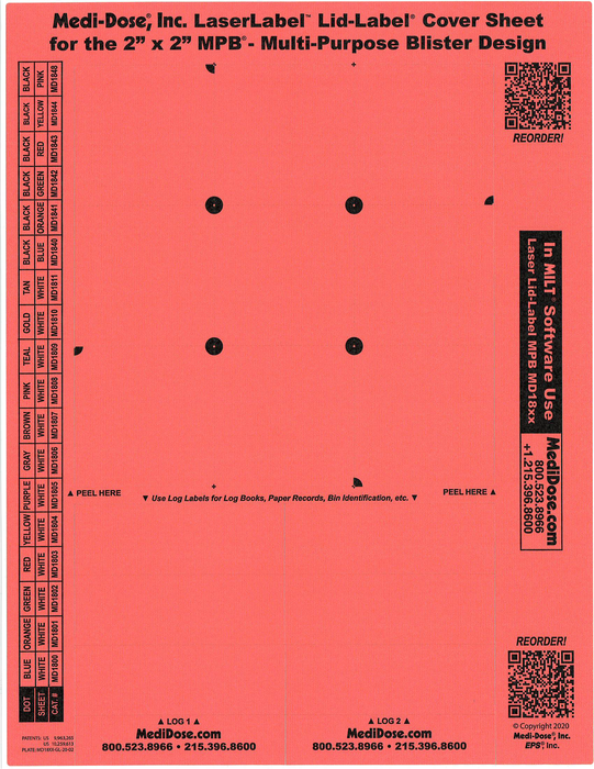LaserLabel Lid-Label Cover Sheet MPB (900 Doses)