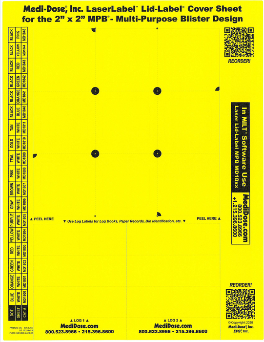 LaserLabel Lid-Label Cover Sheet MPB (900 Doses)