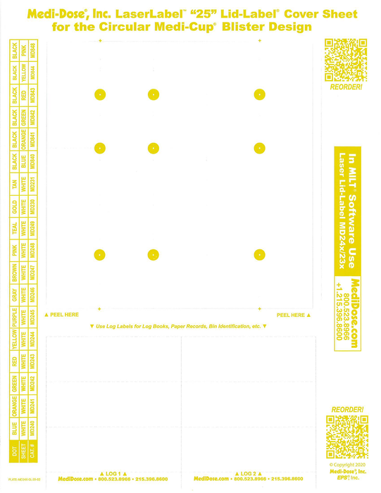 LaserLabel Lid-Label Cover Sheet Oval (1,000 Doses)