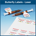 LiquiDose Butterfly Labels - Laser - LD6200, LD6300 (100 Sheets = 1,000 Doses)