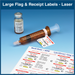 LiquiDose Flag and Receipt Labels - Large Laser - LDF100 (100 Sheets = 1,200 Doses)