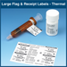 LiquiDose Flag and Receipt Labels - Large Thermal - LDF100-T (1,000 Strips = 2,000 Doses)