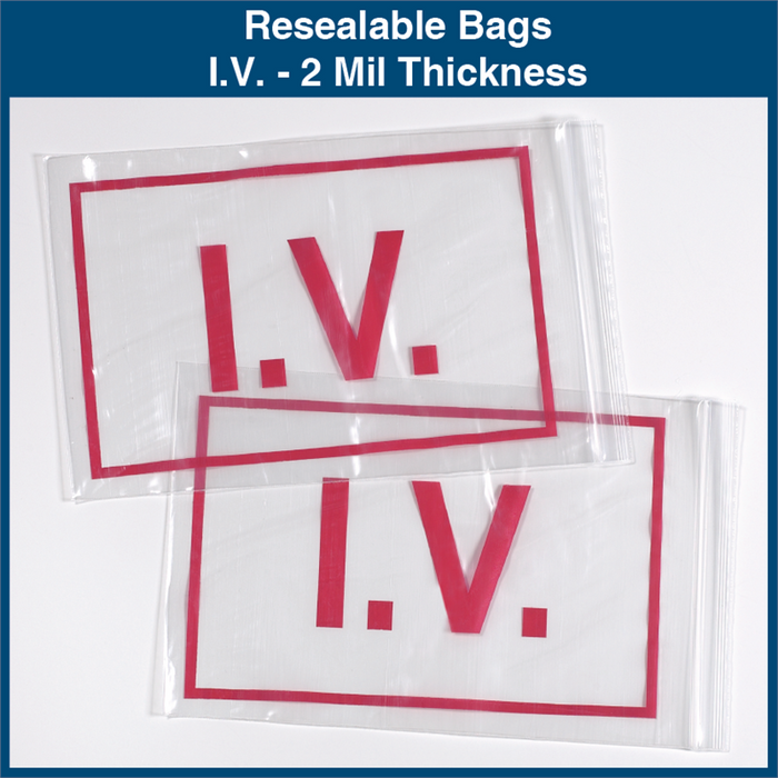 Resealable Bags - I.V. - 2 Mil Thickness (1,000 Bags)