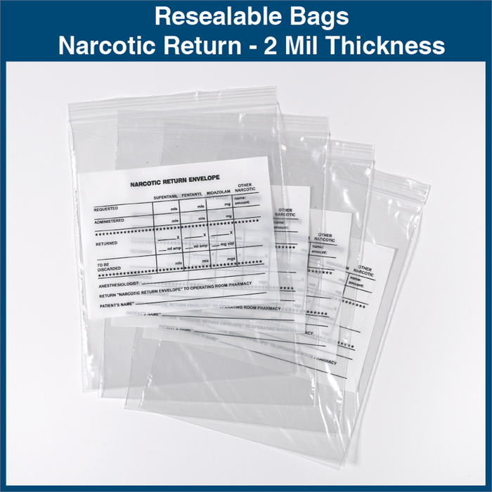 Resealable Bags - Narcotic Return - 2 Mil Thickness (1,000 Bags)