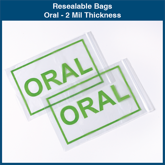Resealable Bags - Oral - 2 Mil Thickness (1,000 Bags)
