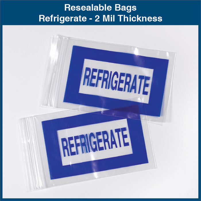 Resealable Bags - Refrigerate - 2 Mil Thickness (1,000 Bags)