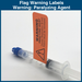 Flag Warning Labels -  Warning: Paralyzing Agent (1,000 Labels)