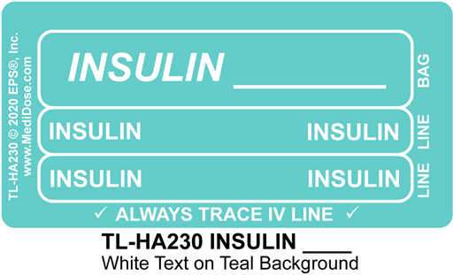 Line Tracing Label - INSULIN ____ - TL-HA230 (1,000 Labels)