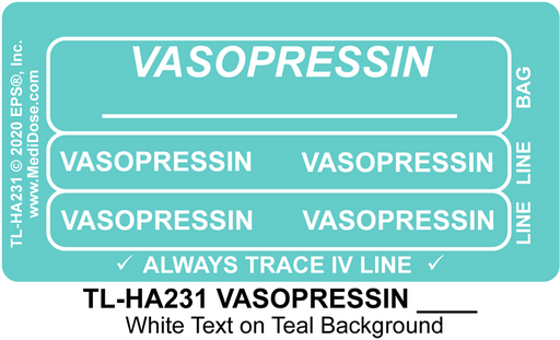 Line Tracing Label - VASOPRESSIN ____ - TL-HA231 (1,000 Labels)