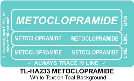 Line Tracing Label - METOCLOPRAMIDE - TL-HA233 (1,000 Labels)