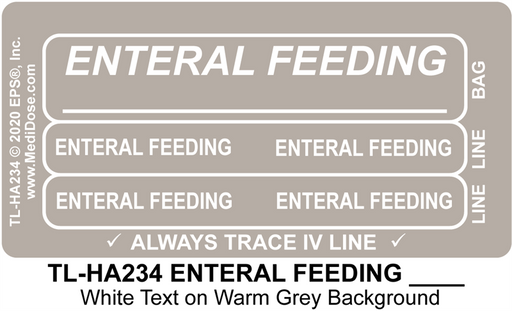Line Tracing Label - ENTERAL FEEDING ____ - TL-HA234 (1,000 Labels)
