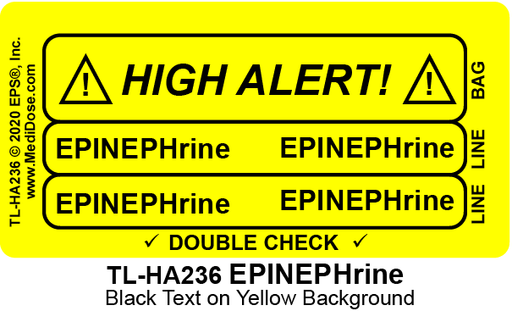 Line Tracing Label - EPINEPHrine  - TL-HA236 (1,000 Labels)